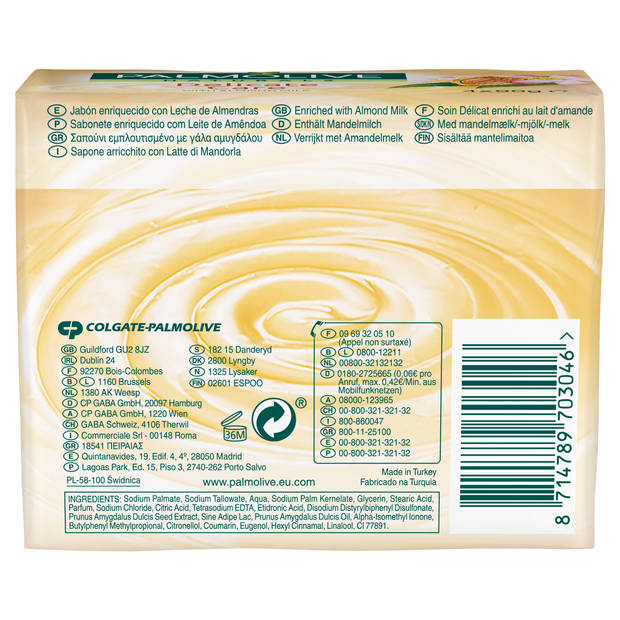 Palmolive Naturals Amandele Tabletzeep 4x90gram