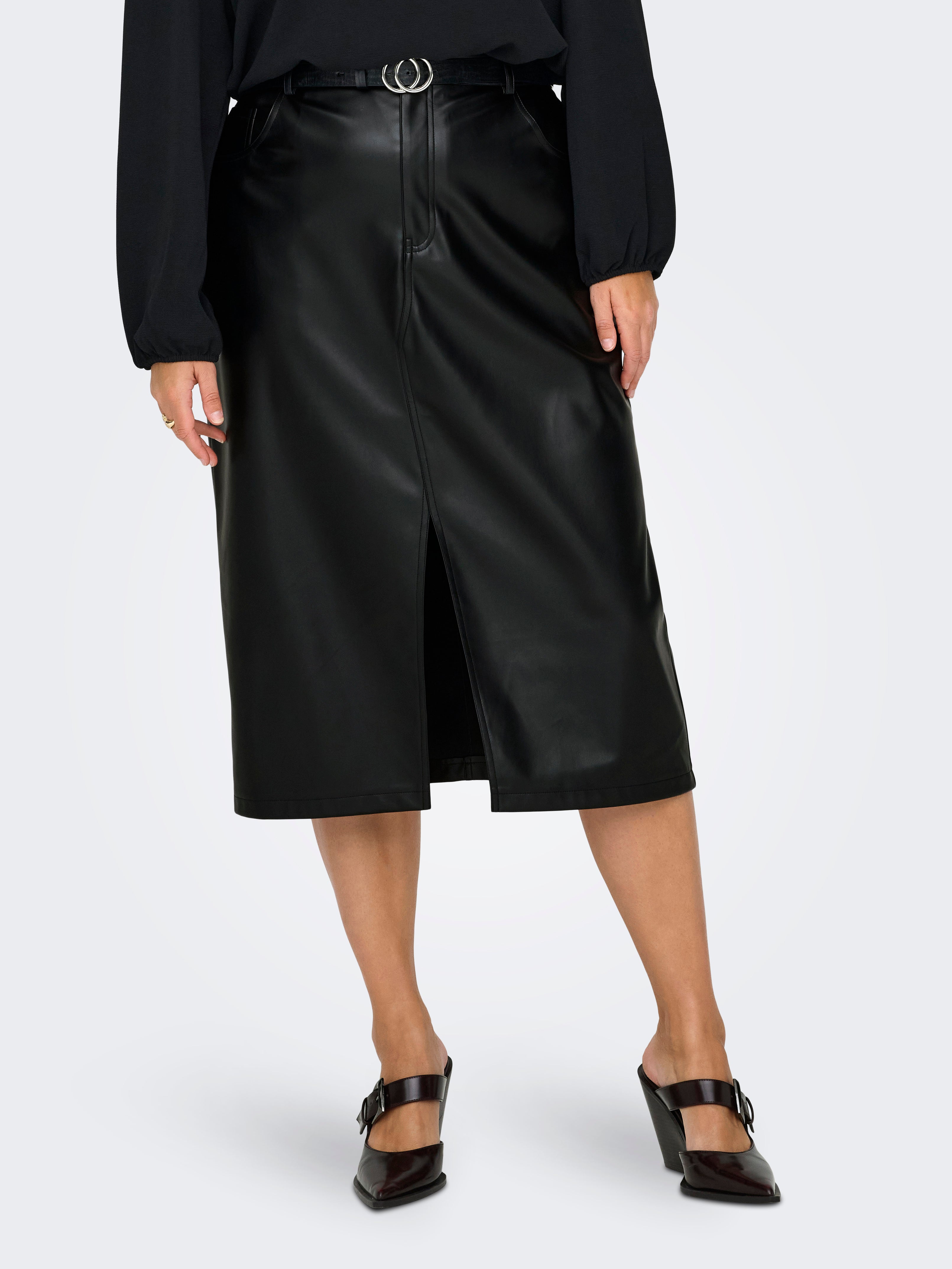 CARKIRI Kunstlederrock Black