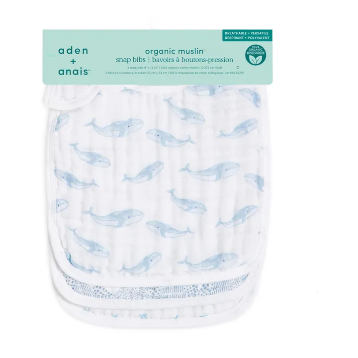 aden + anais Bavoirs Oceanic - Set de 3 | Bleu