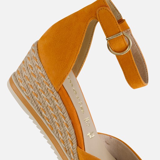 Tamaris Espadrilles oranje Leer