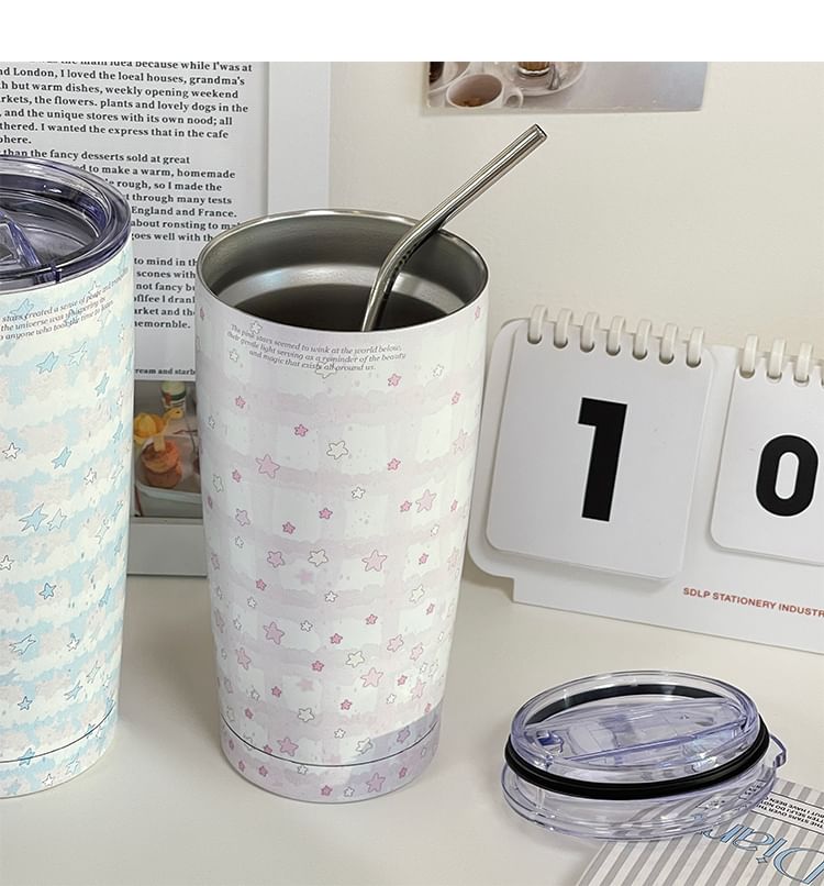 Intimo - Star RVS Tumbler / Drinkrietje / Set (Diverse uitvoeringen)