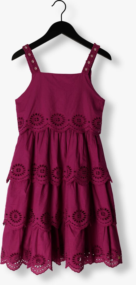 SCOTCH & SODA roze scotch & soda mini jurk layered broderie anglaise midi dress