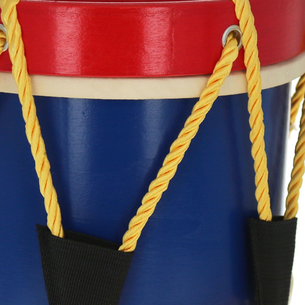Tambour en bois bleu et rouge Mercredi et Patati