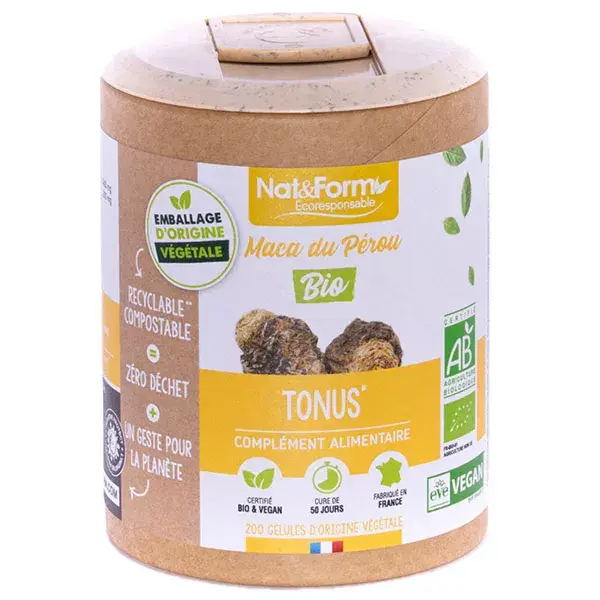 Nat & Form Maca Orgânica Ecológica 200 cápsulas