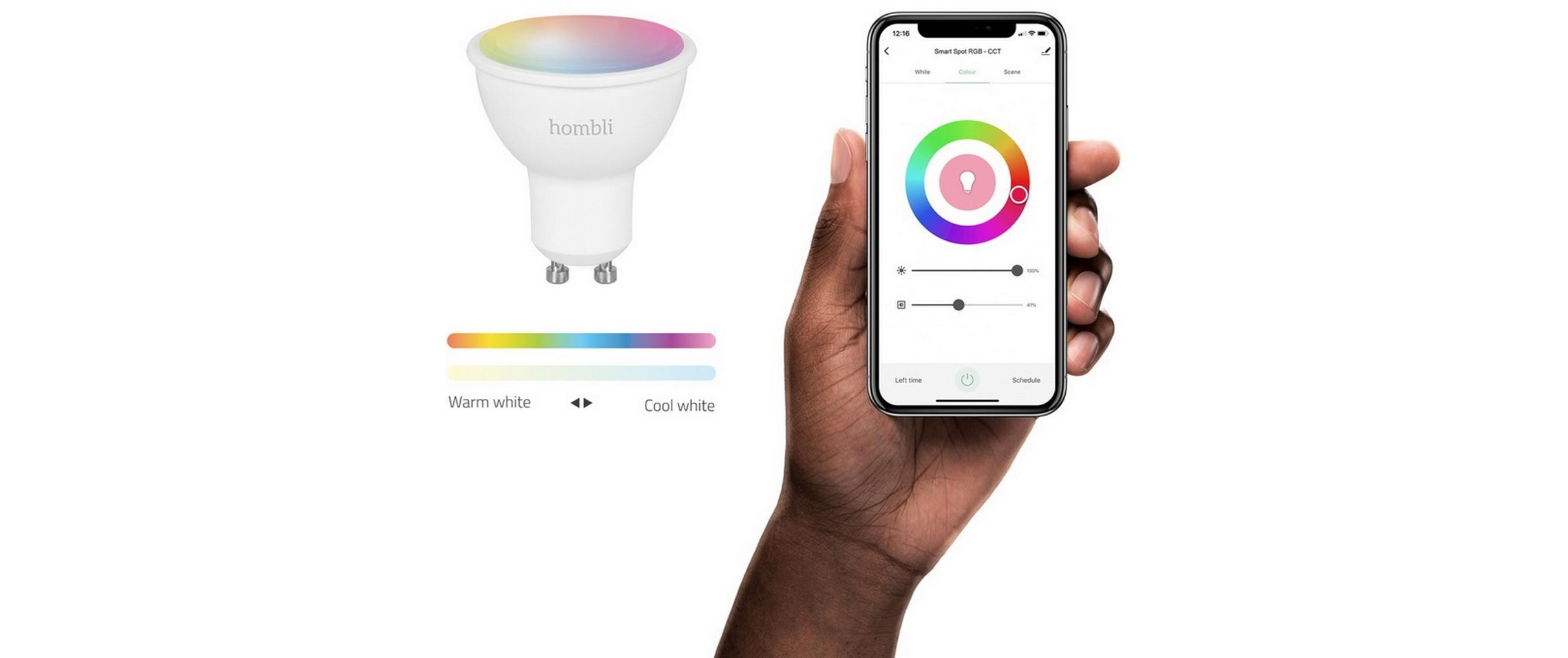 Leuchtmittel GU10 (4.5W) RGB + CCT 1+1 PackHombli Smart-Glühlampe