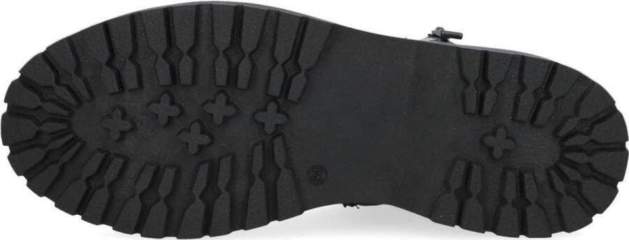 Braqeez 421773 489 Meisjes Biker Boots Zwart Leer Veters