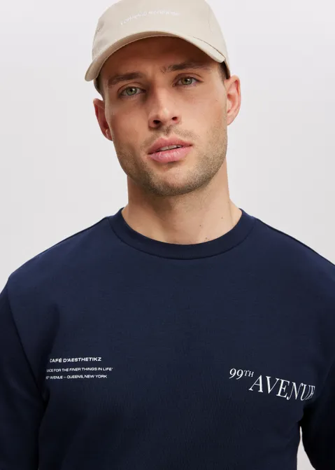 T-shirt met print Queens blauw (BLW.D)