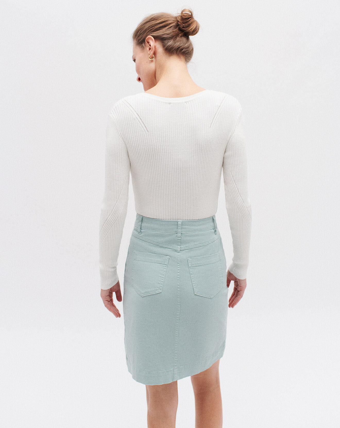 Caroll Jupe en denim Lazunab amazonite