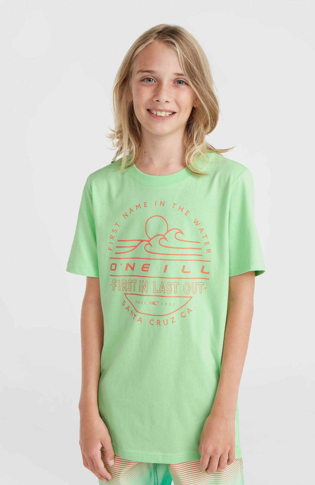 O'Neill T-shirt met printopdruk neon groen
