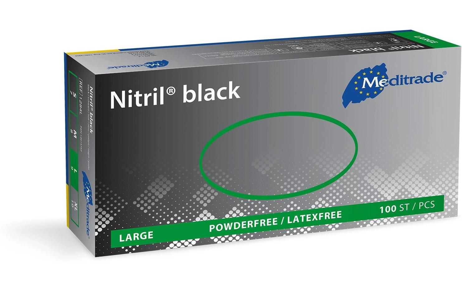 Nitril black Grösse L, 100 StückNitriluntersuchungs- und Schutzhandschuh gemäss DIN EN 455