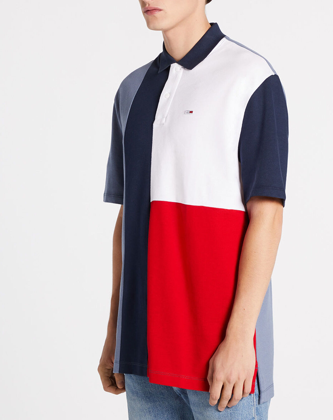 Tommy Jeans Polo Colorblock bleu/rouge/blanc