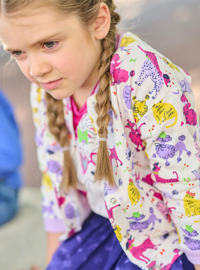 Sweat pressionné imprimé esprit teddy pour fille