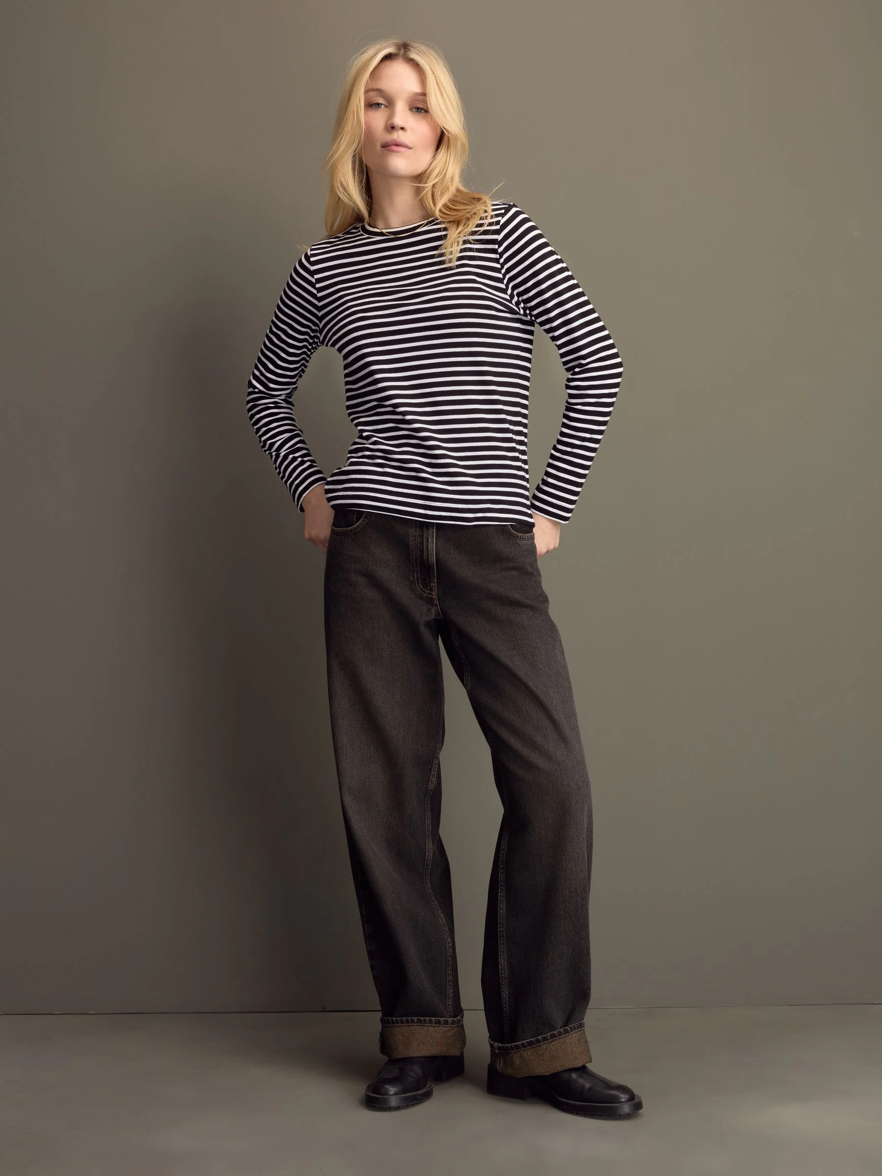Multi - Set van 3 stuks 100% katoenen T-shirts met lange mouwen