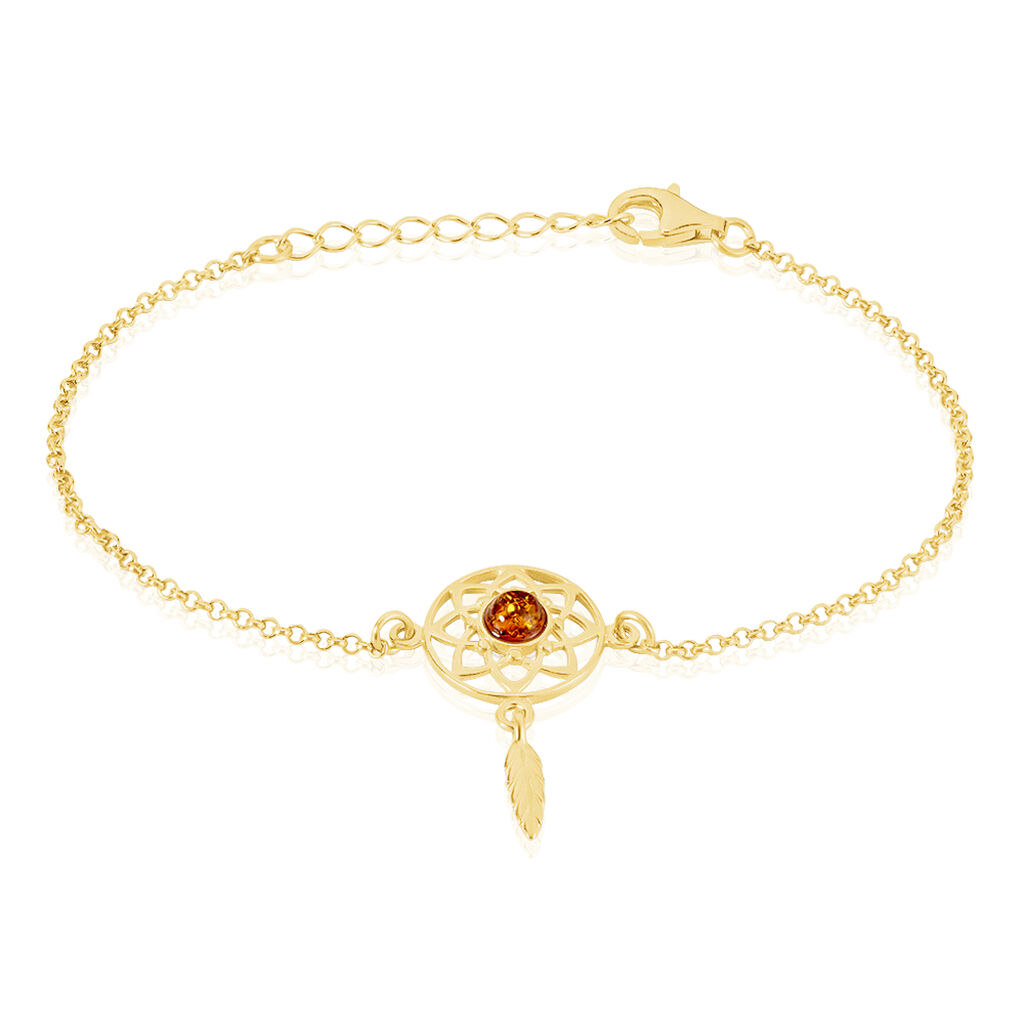 Bracelet Argent Doré Lona Ambre