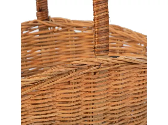 Panier ovale en osier marron 28x22x15-30h