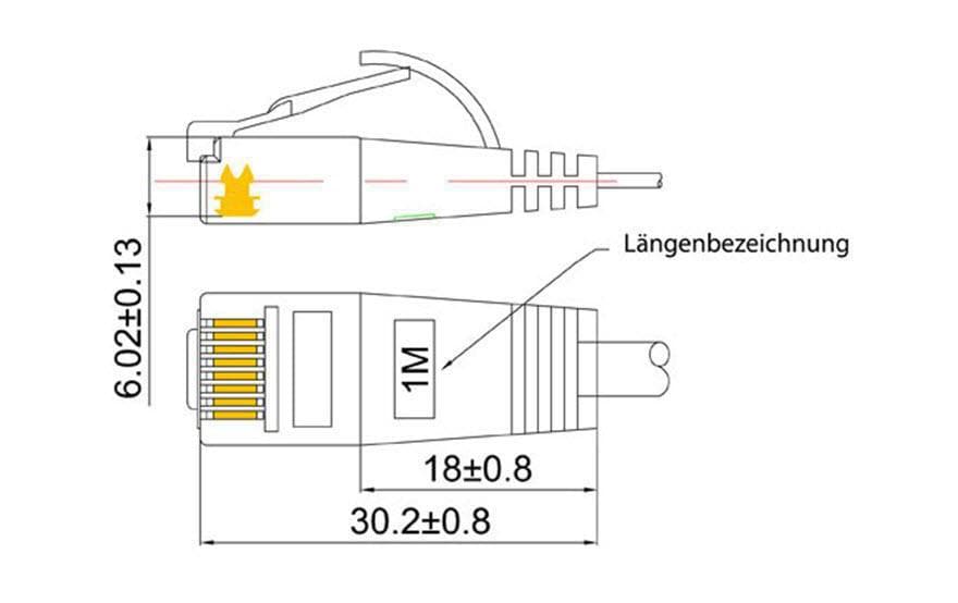 Slimpatchkabel RJ-45 - RJ-45, Cat 6, UTP, 7.5 m, GrauUnscreened/Unshielded Twisted-Pair-Kabel (UTP) mit Klinkenschutz