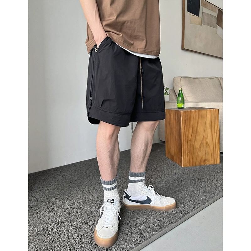 Nightbell - Effen shorts met trekkoord in de taille
