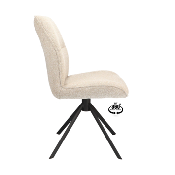 Eetkamerstoel Onne Lia beige jacquard stof