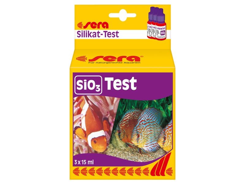 sera Wassertest Silikat (SiO3), 3 x 15 ml Zur einfachen Bestimmung des Silikatgehalts in Süss- und Meerwasser