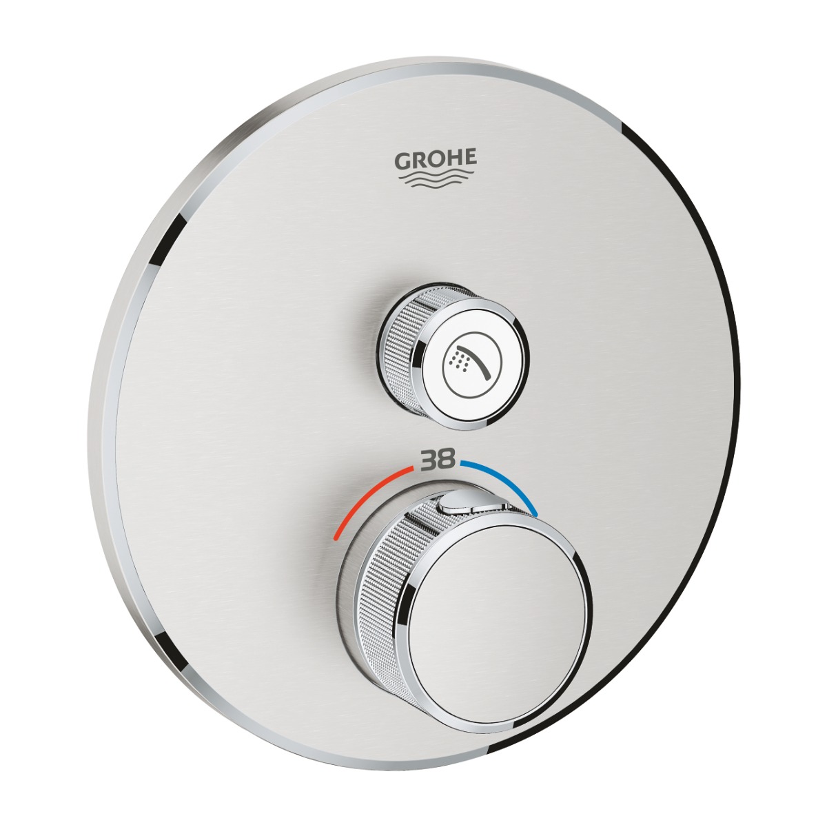 Grohe Grohtherm SmartControl thermostaat met omstel rond supersteel