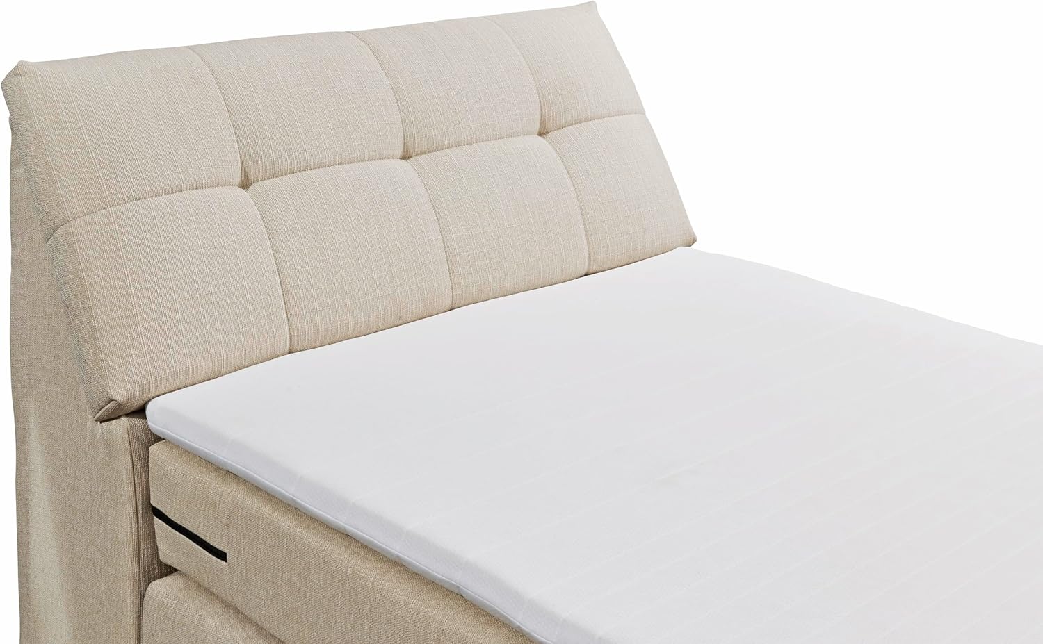 CARPINO Boxspringbett 120x200 elektrisch verstellbar, Creme - Bequemes Einzelbett mit dekorativer Steppung und Komfortschaum Topper - 120 x 110 x 234 cm (B/H/T)
