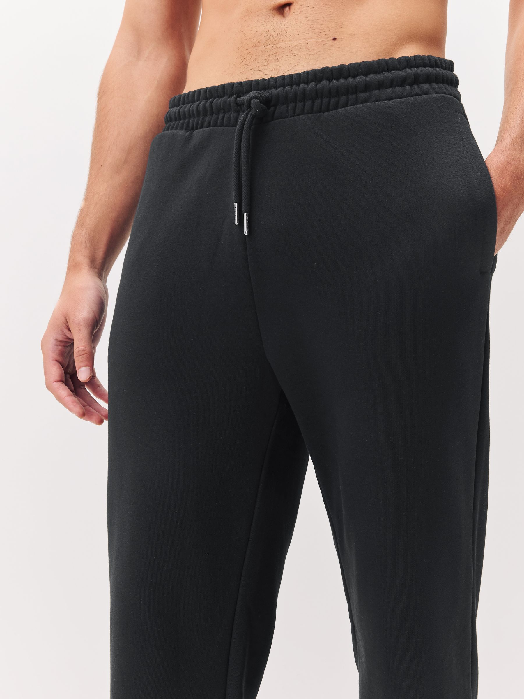 Zwart - Straight fit - Katoenrijke Jersey Joggingbroeken