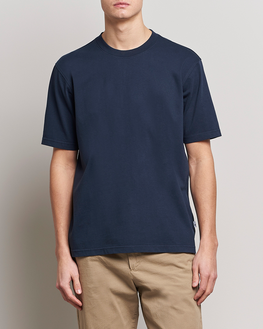 NN07 Adam Pima Crew Neck T-Shirt Navy Blue