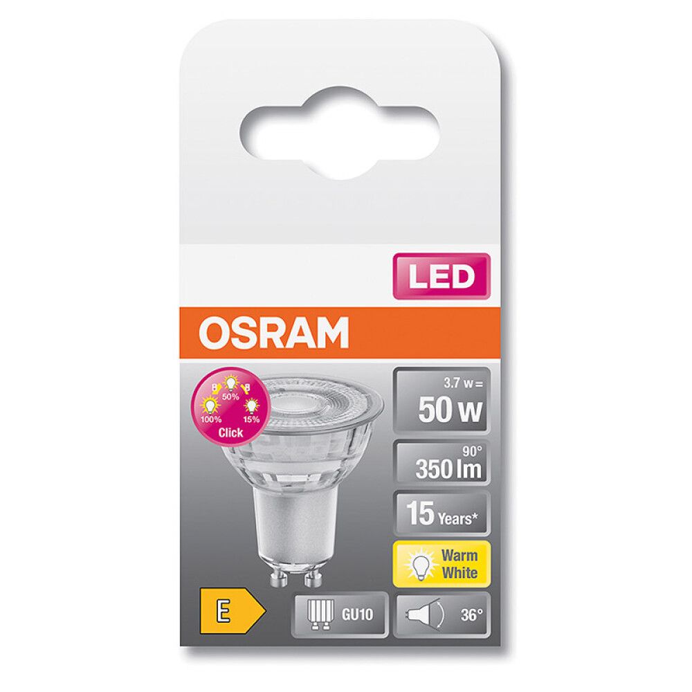LYSPÆRE OSRAM LED PAR16 GU10 350LM 3,7W