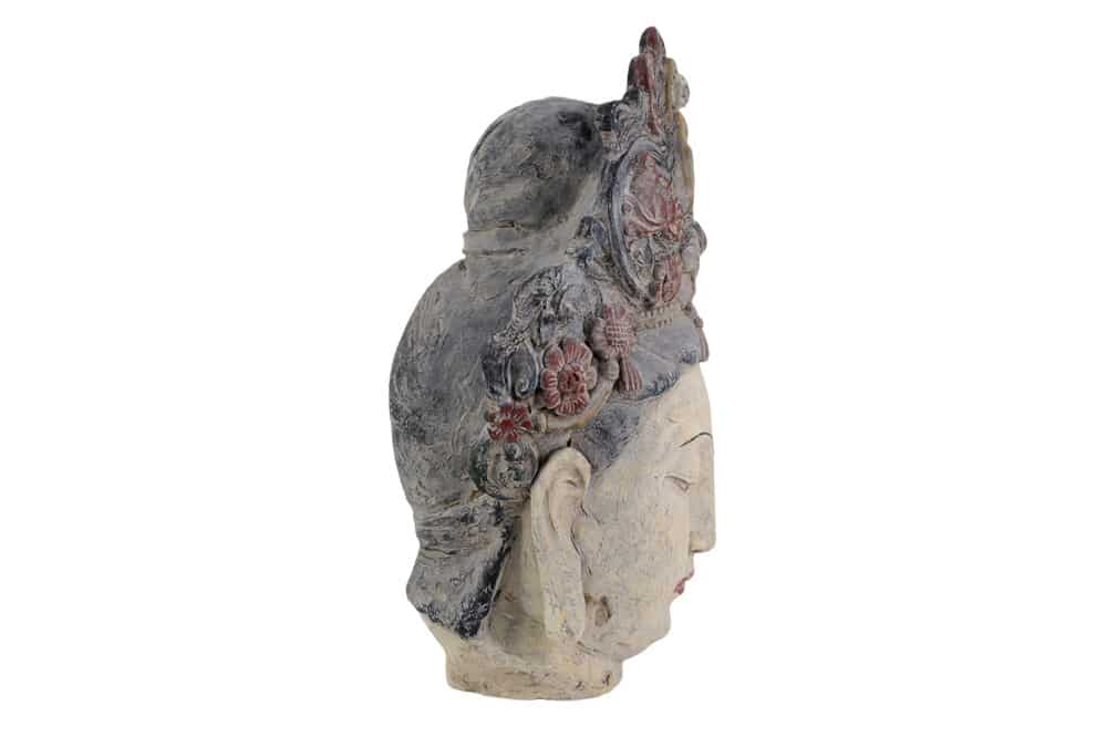 Figur BUDDHA HEAD 45cm mehrfarbig handmade Deko-Kopf Blumengöttin