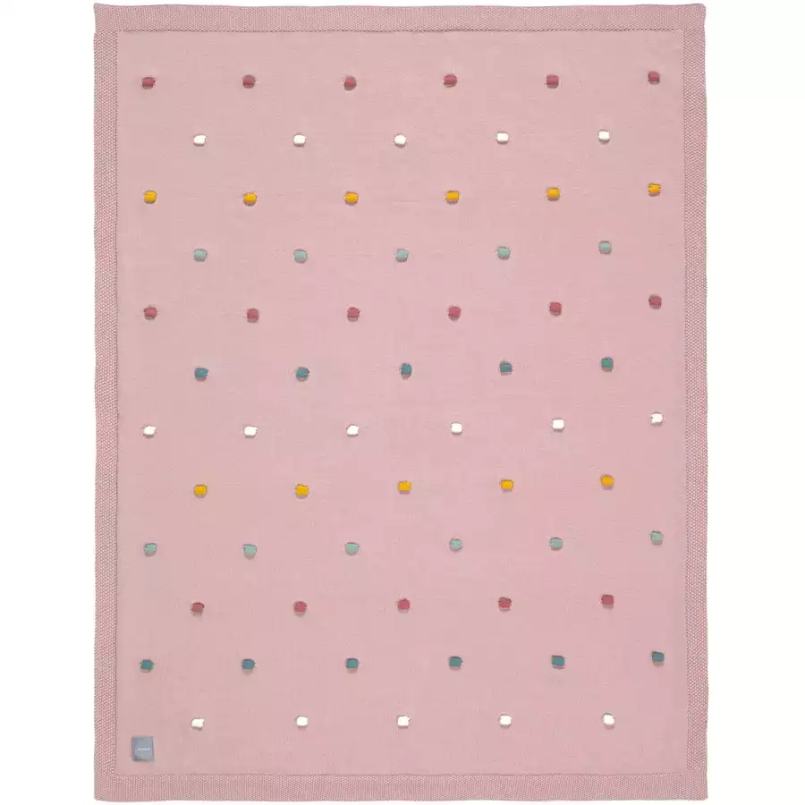 LÄSSIG Babydecke gestrickt Dots dusky pink 80 x 100 cm