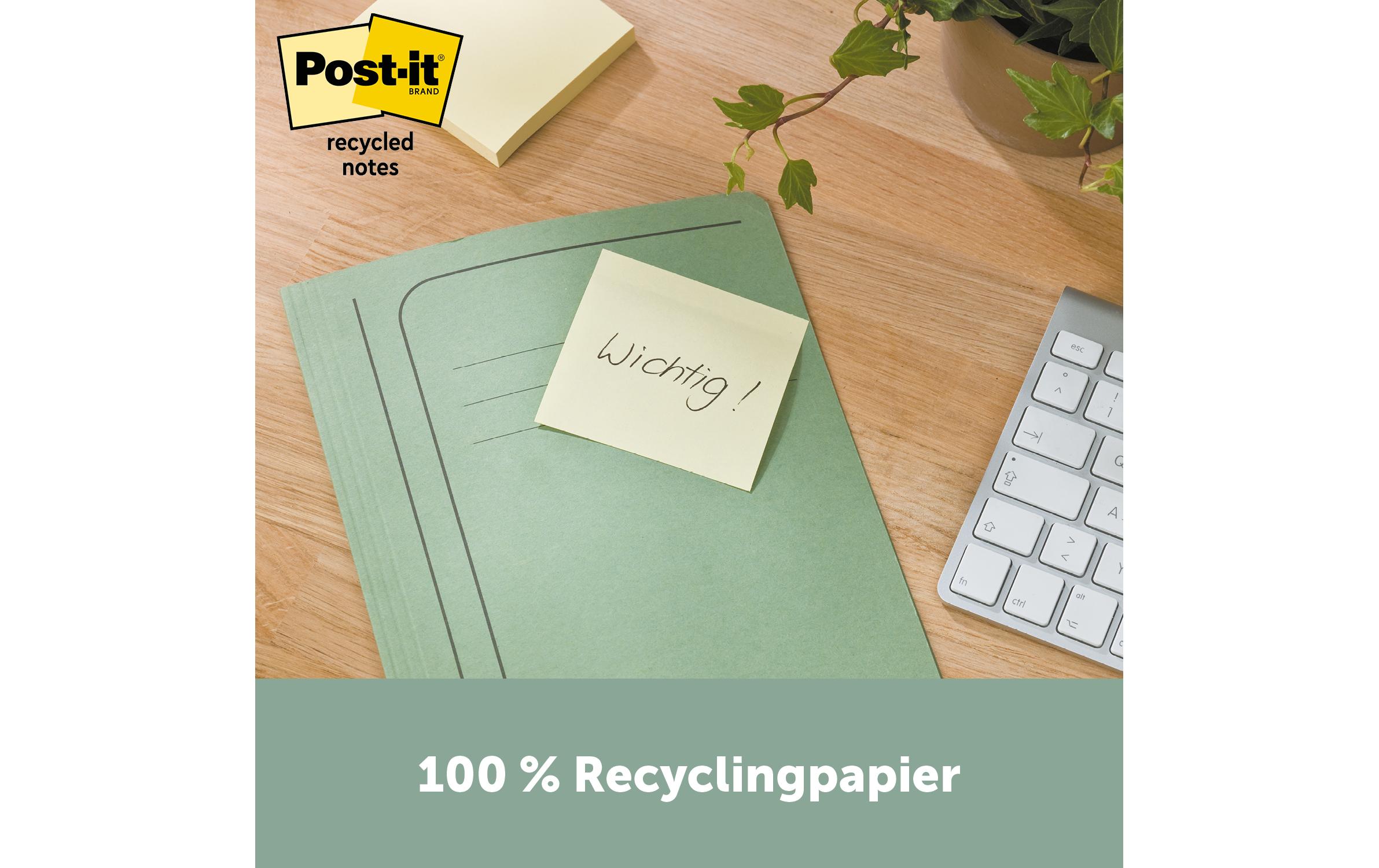 Notizzettel Post-it Recycling Notes 7.6 cm x 7.6 cmPost-it Haftnotizen Green Notes