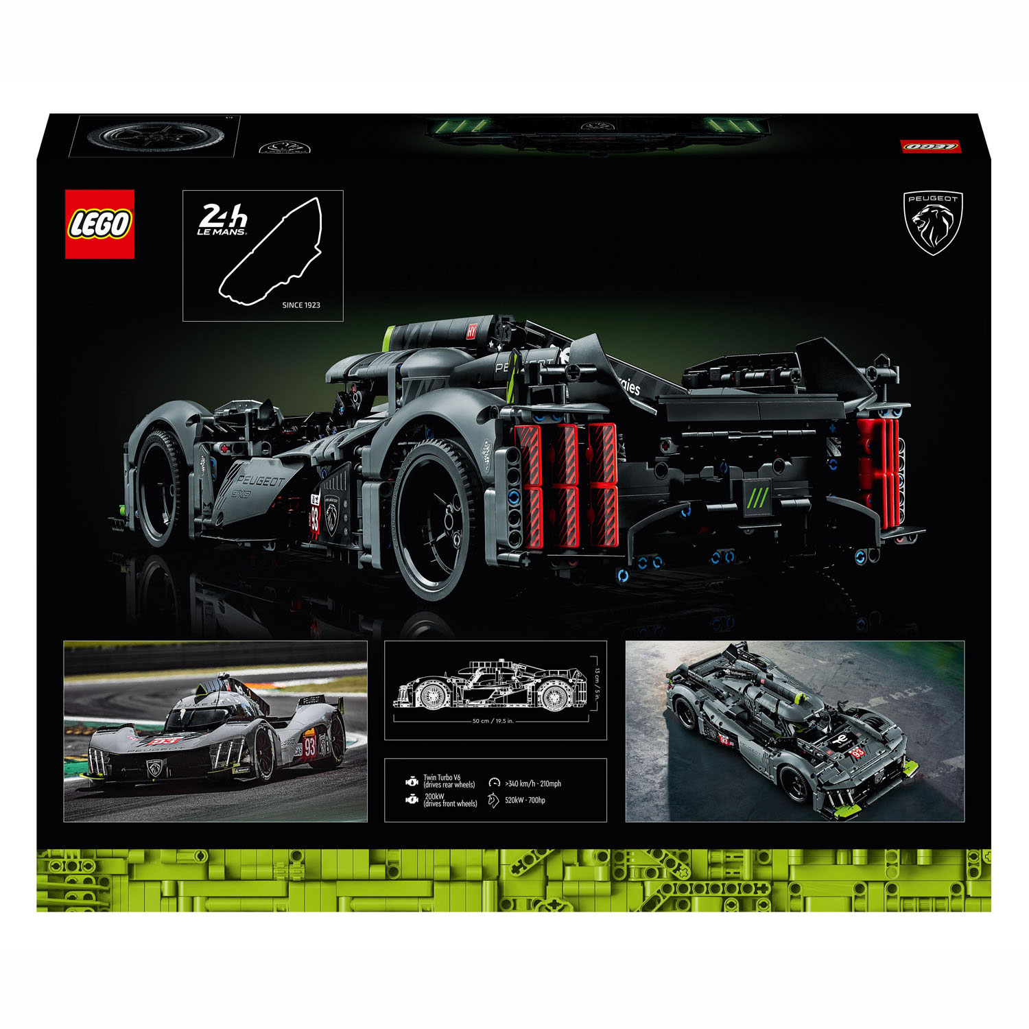 LEGO Technic 42156 Peugeot 9x8 24 Le Mans Hybrid Hypercar Auto