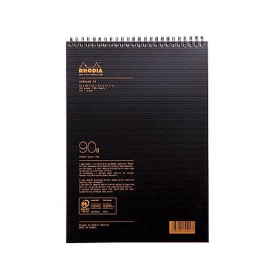 Bloc-Notes Rhodia 19920C A4 – Papier Clairefontaine 90 g/m² - Quadrillage 5x5 - 80 Feuilles Détachables