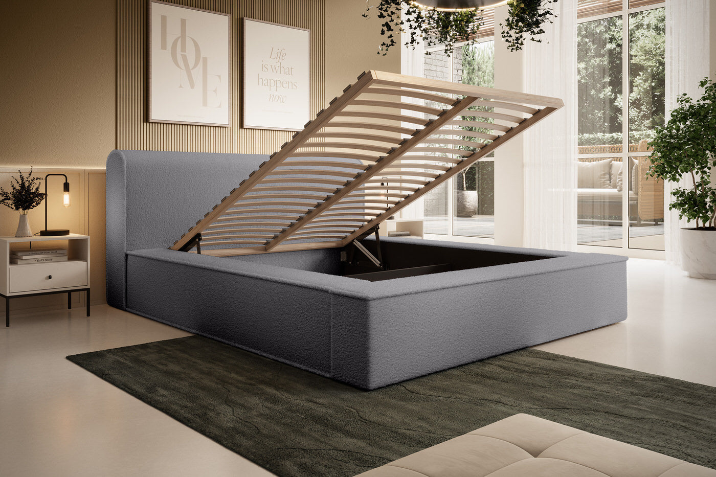Trae Mobler Fatima 180 x 200 cm Gestoffeerd Bed Tingrijs