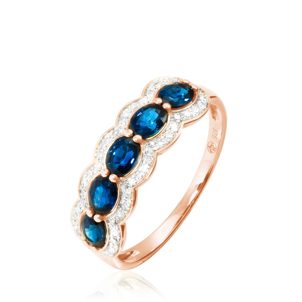 Bague Margaux Or Rose Saphir Et Diamant