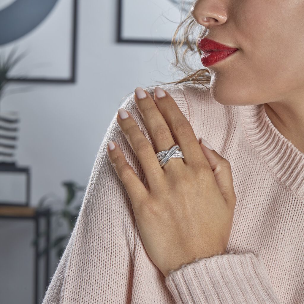 Bague Audon Argent Blanc Oxydes De Zirconium