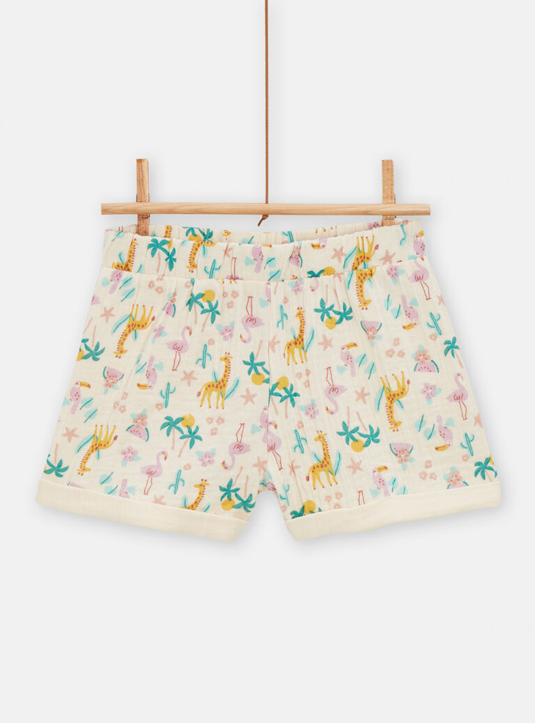 Pyjama en gaz de coton imprimé pour fille