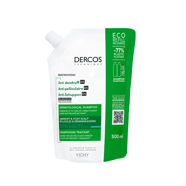 Vichy Dercos Anti dandruff DS Shampoo<br>500 ml, Beutel, fettiges Haar Refill