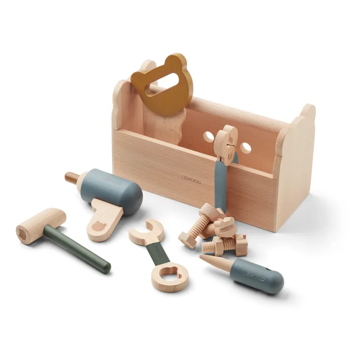 Liewood Boite à outils Luigi en bois | Bleu pâle
