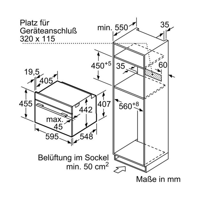 Bosch Kompaktbackofen mit Mikrowellenfunktion CMG636BS1