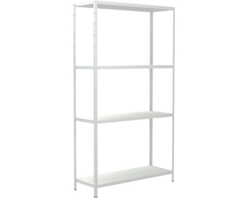 Schulte insteek-basisstelling, wit, 180x100x35 cm, 4 legplanken, hoekprofielen gedeeld, draagvermogen 340 kg