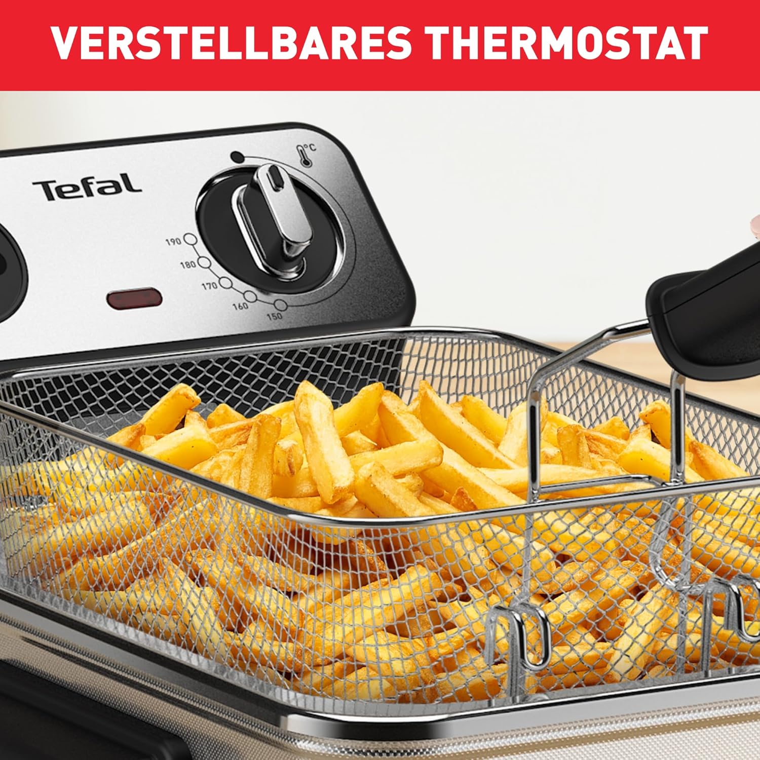 Tefal FR5111 Filtra Pro Inox & Design Fritteuse | 2400 Watt | Fassungsvermögen: 3 Liter Öl | exklusive System Filterung | Temperaturwahl: 150°C - 190°C | Timer | Edelstahl