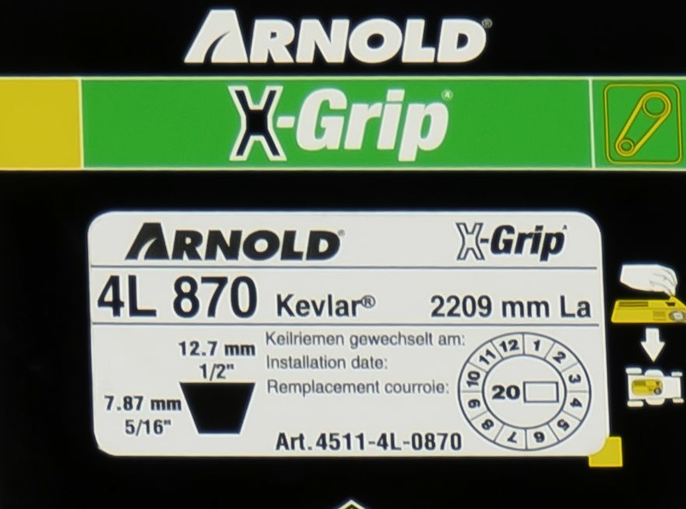 Courroie trapézoïdale x-grip v de type 4l870