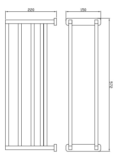 Eastbrook Asti messing handdoekenrek zwart mat