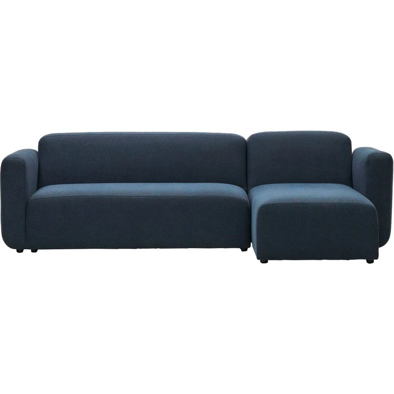 Canapé modulable Neom 3 places méridienne droite/gauche tissu structuré bleu 263 cm
