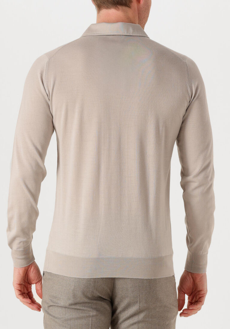 beige filippo de laurentiis trui polo ml paramontura r.merino