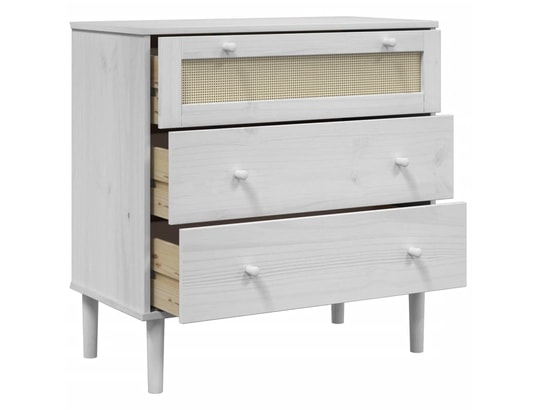 VIDAXL - Commode senja blanc 80x40x80 cm bois de pin solide