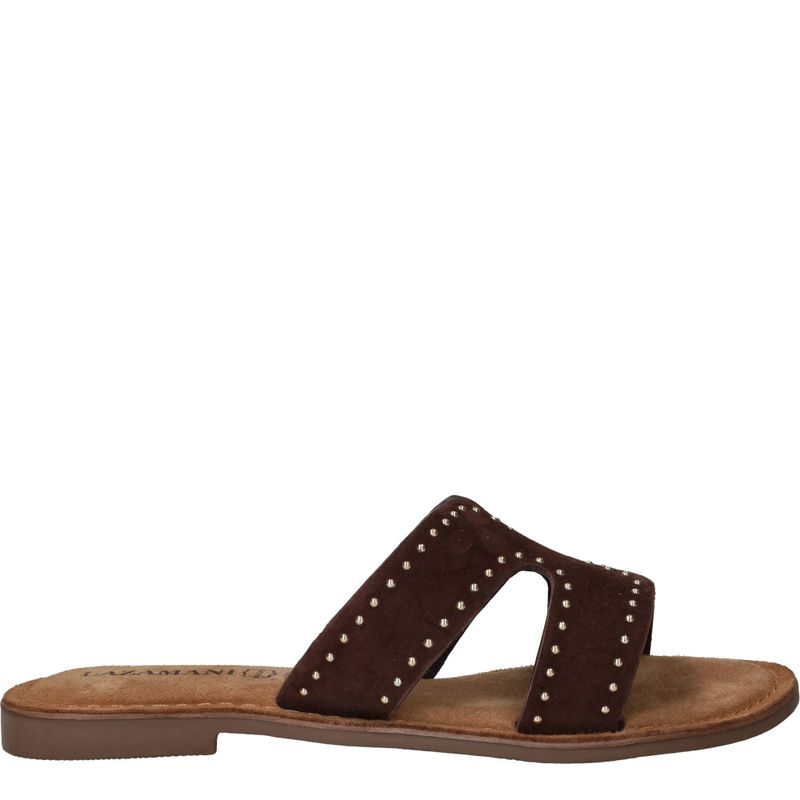 Lazamani Lina Small Studs Slippers Bruin Dames