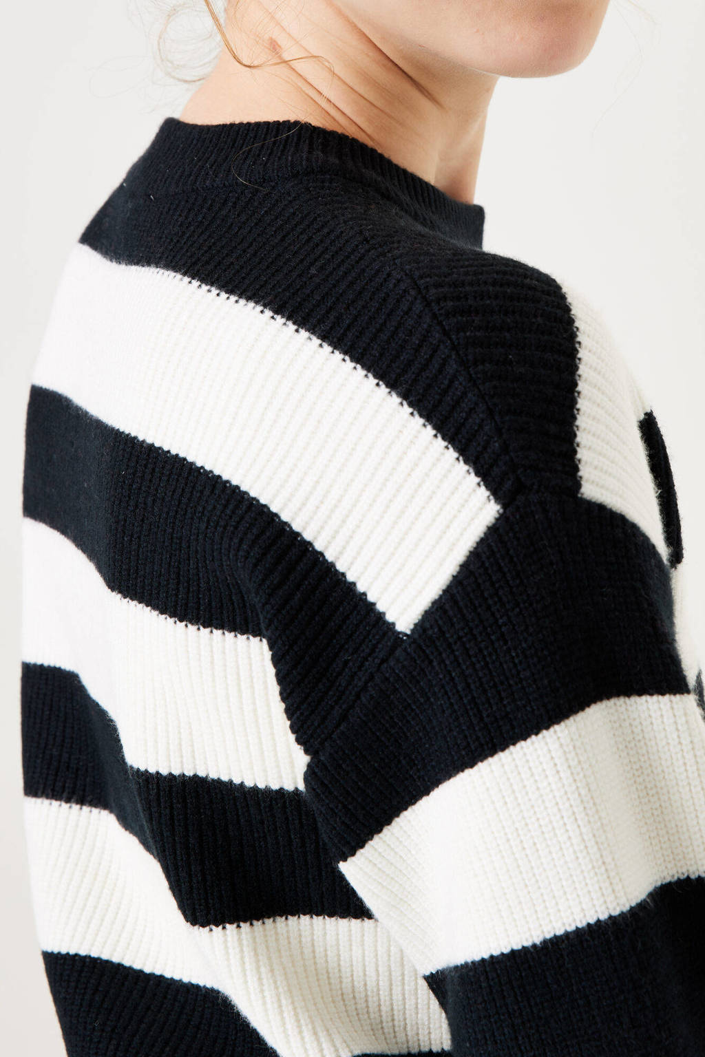 Garcia gestreepte sweater zwart/wit