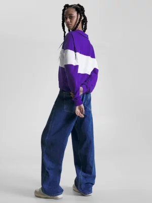 Polo Letterman de Manga Comprida com Corte Relaxado